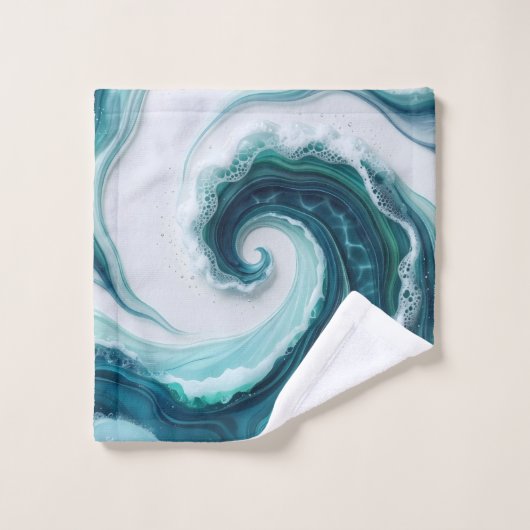 abstracte oceaangolven bad handdoek (Wasdoekje)