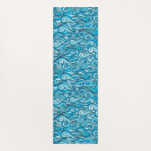Abstracte oceaangolven blauw patroon yogamat (Achterkant)