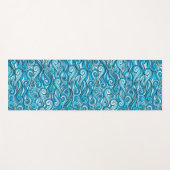 Abstracte oceaangolven blauw patroon yogamat (Voorkant (horizontaal))