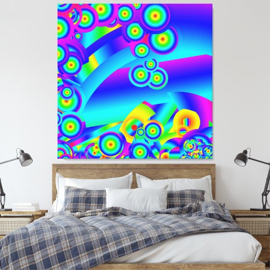 Abstracte oceaangolven canvas afdruk (Insitu (Slaapkamer))