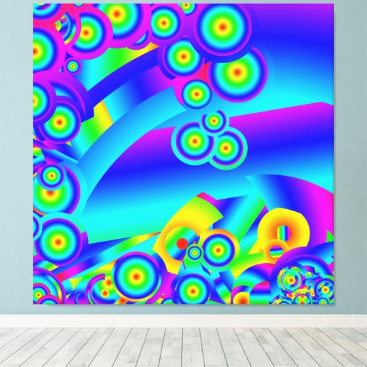 Abstracte oceaangolven canvas afdruk (Insitu (Houten vloer))