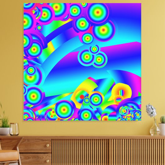 Abstracte oceaangolven canvas afdruk (Insitu (Woonkamer))