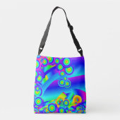 Abstracte oceaangolven crossbody tas (Achterkant)