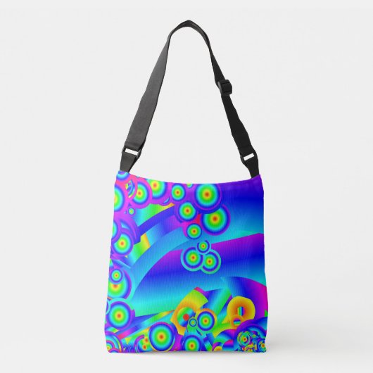 Abstracte oceaangolven crossbody tas (Voorkant)