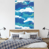 Abstracte oceaangolven in een stormachtige lucht - canvas afdruk (Insitu (Slaapkamer))