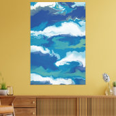 Abstracte oceaangolven in een stormachtige lucht - canvas afdruk (Insitu (Woonkamer))