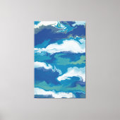 Abstracte oceaangolven in een stormachtige lucht - canvas afdruk (Voorkant)
