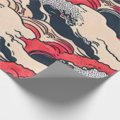 Abstracte  oceaangolven Japanse stijlkunst | Cadeaupapier (Hoek)