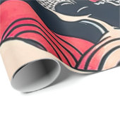 Abstracte oceaangolven Japanse stijlkunst | Cadeaupapier (Rol Hoek)