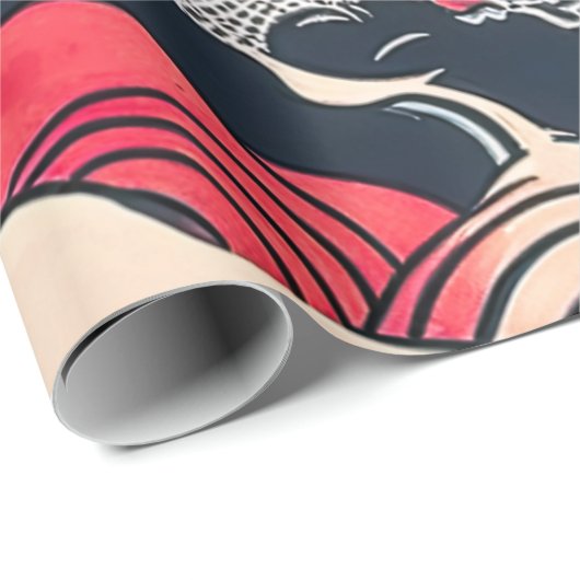 Abstracte  oceaangolven Japanse stijlkunst | Cadeaupapier (Rol Hoek)