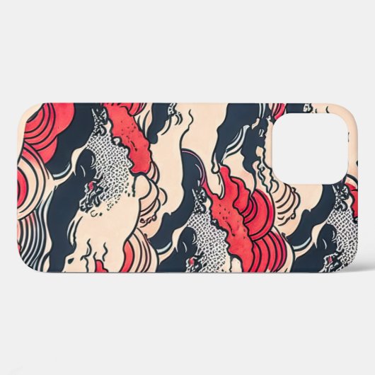 Abstracte oceaangolven Japanse stijlkunst | Case-Mate iPhone Case (Achterkant (horizontaal))