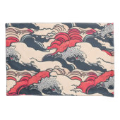 Abstracte oceaangolven Japanse stijlkunst | Kussensloop (Voorkant-Links)