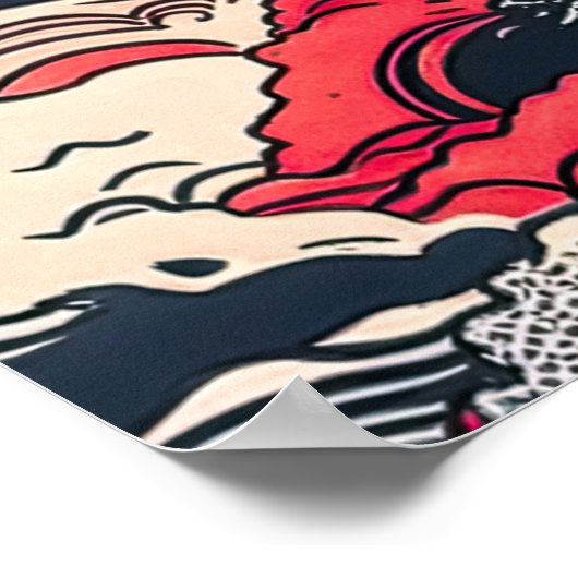 Abstracte  oceaangolven Japanse stijlkunst | Poster (Hoek)