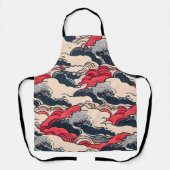 Abstracte oceaangolven Japanse stijlkunst | Schort (Voorkant)