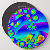 Abstracte oceaangolven Knop Ronde Button 6,0 Cm (Voorkant /achterkant)