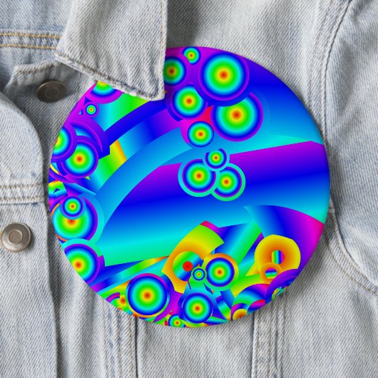 Abstracte oceaangolven Knop Ronde Button 6,0 Cm (In situ)
