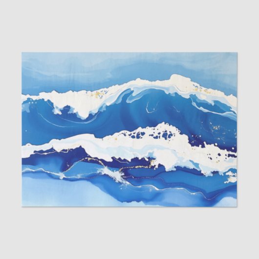 Abstracte oceaangolven met getextureerde slagen tissuepapier (Voorkant)