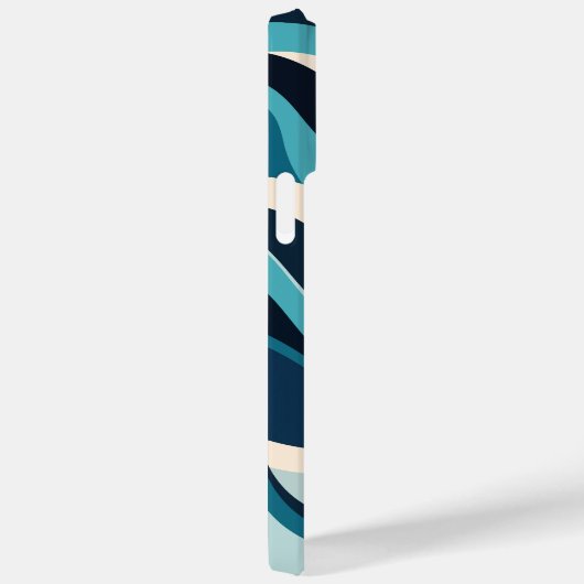 Abstracte oceaangolven minimal patroonblauw cyaan Case-Mate iPhone case (Achterkant / Rechts)