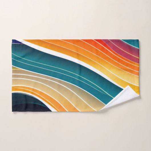Abstracte oceaangolven regenboogpatroon bad handdoek (Handdoek)