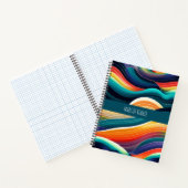 Abstracte oceaangolven regenboogpatroon notitieboek (Binnen)