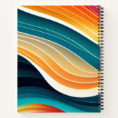 Abstracte oceaangolven regenboogpatroon notitieboek (Achterkant)