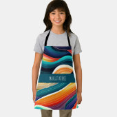 Abstracte oceaangolven regenboogpatroon schort (Insitu)
