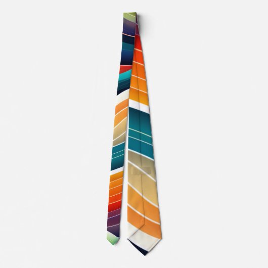 Abstracte oceaangolven regenboogpatroon stropdas (Achterkant)
