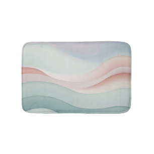Abstracte oceaangolven zachte pastelkleuren badmat