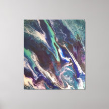 Abstracte oceaankleuren in een gemarmerde canvasaf
