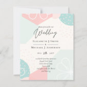 Abstracte oceaankoraal huwelijksuitnodiging BUDGET (Voorkant)