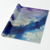 Abstracte oceaankunst cadeaupapier (Uitgerold)