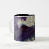 Abstracte oceaankunst tweekleurige koffiemok (Voorkant links)
