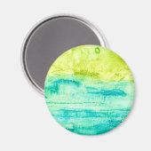 Abstracte Oceaans Waterverf Magneet (Voorkant / Achterkant)