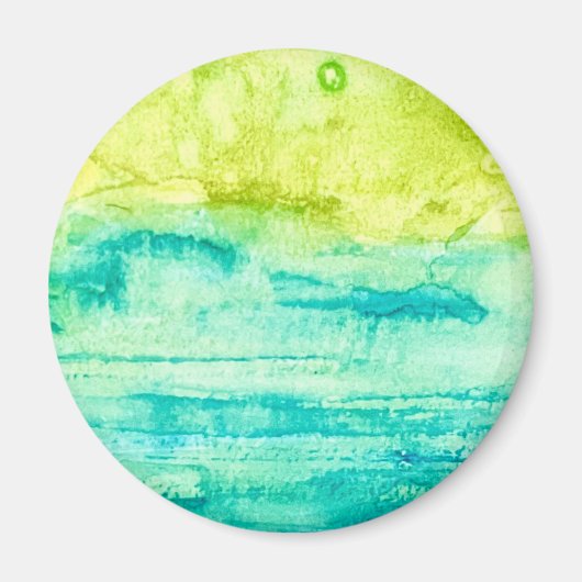 Abstracte Oceaans Waterverf Magneet (Voorkant)