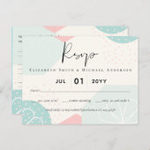 Abstracte Oceaantint Koraal Bruiloft RSVP Briefkaart (Voorkant / Achterkant)