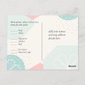 Abstracte Oceaantint Koraal Bruiloft RSVP Briefkaart (Achterkant)