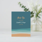 Abstracte Ocean Beach bruiloft dank u Briefkaart (Staand voorkant)