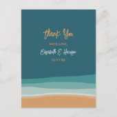 Abstracte Ocean Beach bruiloft dank u Briefkaart (Voorkant)