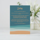 Abstracte Ocean Beach bruiloft detail Informatiekaartje (Staand voorkant)