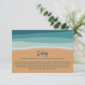 Abstracte Ocean Beach bruiloft detail Informatiekaartje (Staand voorkant)