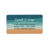 Abstracte Ocean Beach bruiloft Etiket (Voorkant)