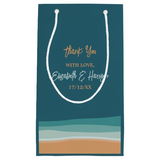 Abstracte Ocean Beach bruiloft Klein Cadeauzakje (Voorkant)