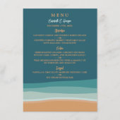 Abstracte Ocean Beach bruiloft Menu (Voorkant)