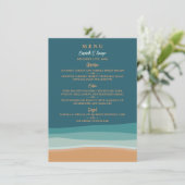Abstracte Ocean Beach bruiloft Menu (Staand voorkant)