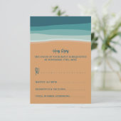 Abstracte Ocean Beach bruiloft RSVP Kaartje (Staand voorkant)