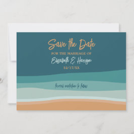 Abstracte Ocean Beach bruiloft Save The Date
