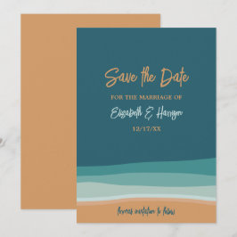 Abstracte Ocean Beach bruiloft Save The Date
