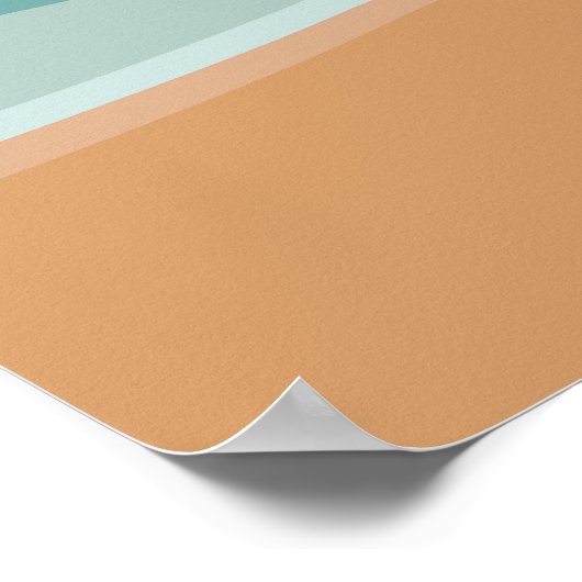 Abstracte Ocean Beach bruiloft welkom Poster (Hoek)