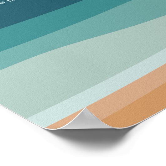 Abstracte Ocean Beach bruiloft zitgrafiek Poster (Hoek)