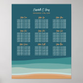 Abstracte Ocean Beach bruiloft zitgrafiek Poster (Voorkant)